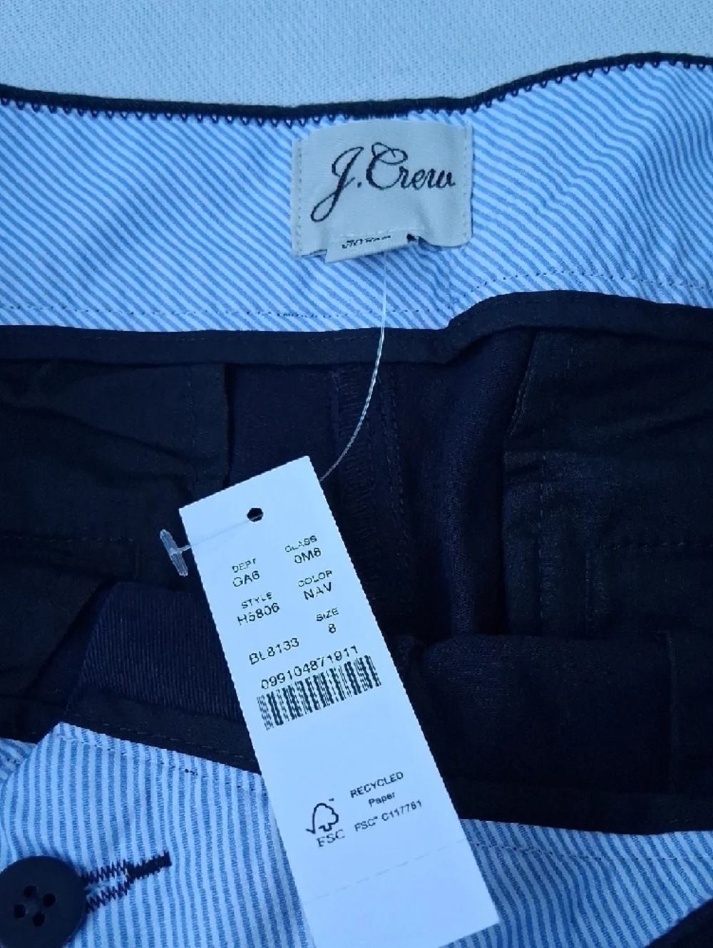 J. Crew Factory Dark Navy Women's Chino‎ Bermuda Shorts